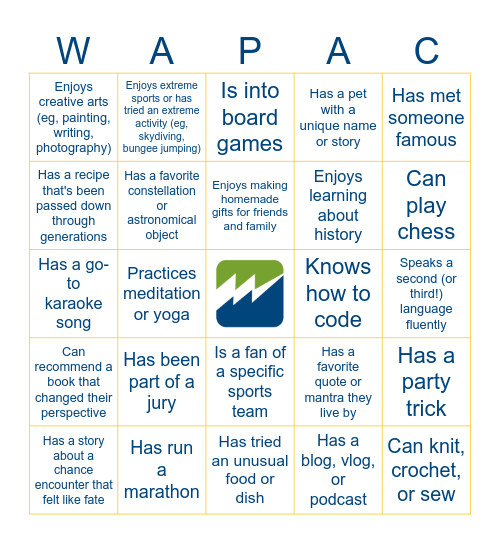 WAPA-CAO Bingo Card