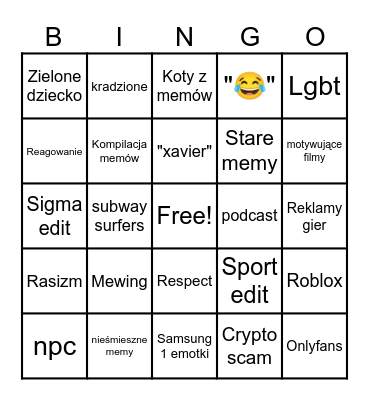Bingo yutub Bingo Card
