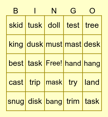 blend bingo Card
