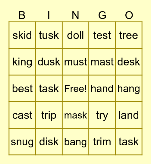 blend bingo Card
