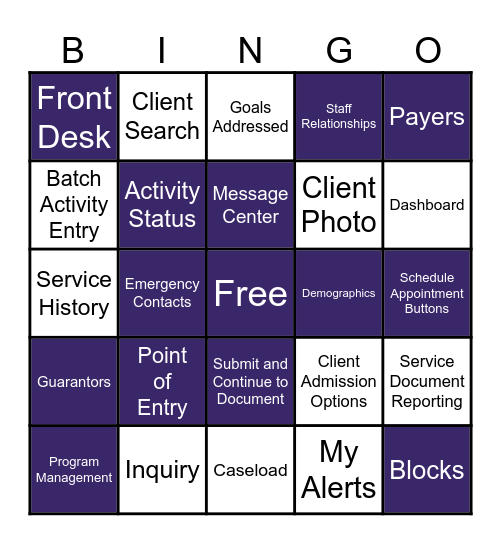 CareLogic Platform Overview Bingo Card