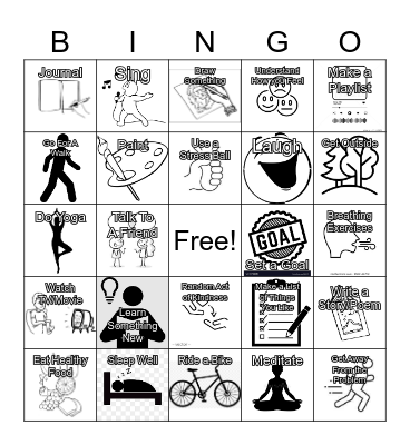 Coping Skills BINGO Card