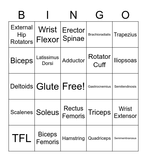 Stretch Bingo Card