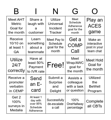 PRQ Bingo Card