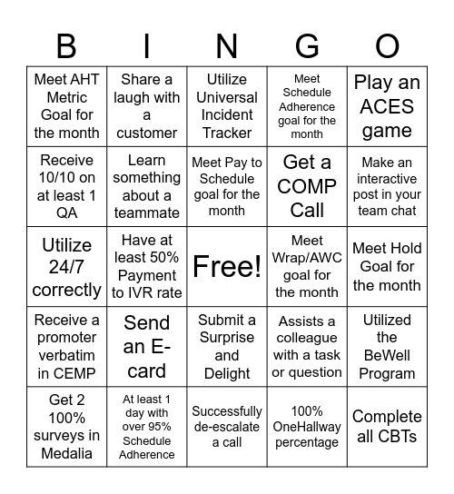 PRQ Bingo Card