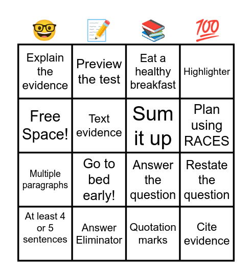 RICAS Strategy Bingo! Bingo Card