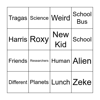 Alien BINGO! Bingo Card