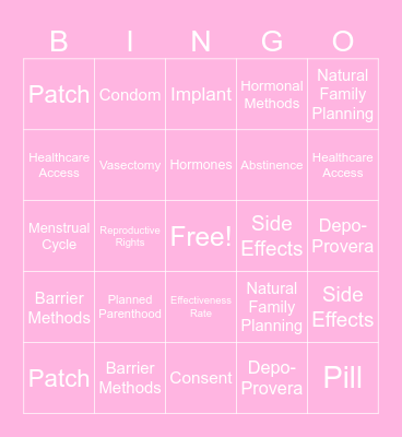 BIRTH CONTROL BINGO WRC Bingo Card