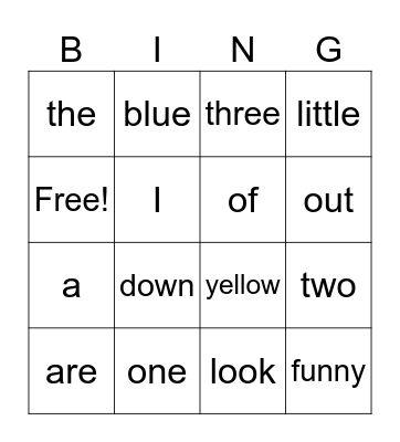 Tricky Words Bingo Card