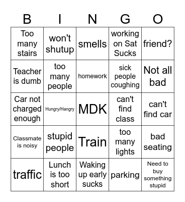 Elisha First Day Bingo Card