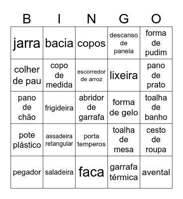 Chá de Casa Nova Bingo Card