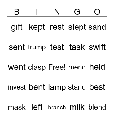 Blends Bingo Card