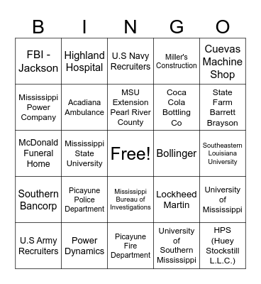 2024 PRCHS College & Career Fair Bingo Card