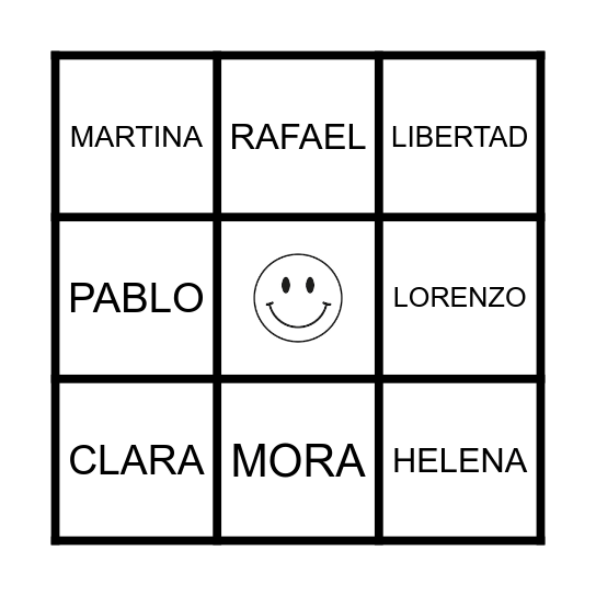 AMIGOS DE 1°GRADO B Bingo Card