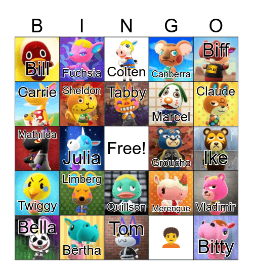 Animal Crossing Bingo Card
