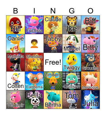 Animal Crossing Bingo Card