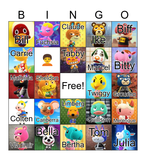 Animal Crossing Bingo Card