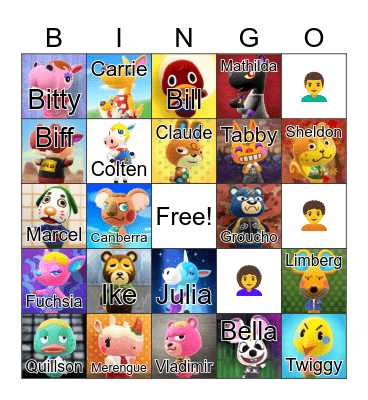 Animal Crossing Bingo Card