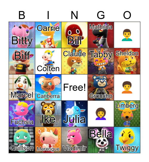 Animal Crossing Bingo Card