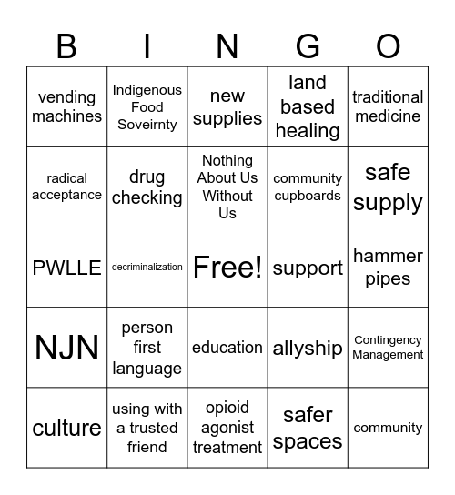 NJN Bingo Card