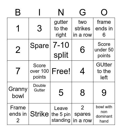 Hori Bingo Card