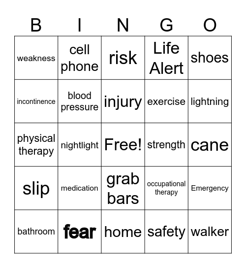 Fall Education Bingo Card