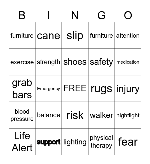 Fall Education Bingo Card