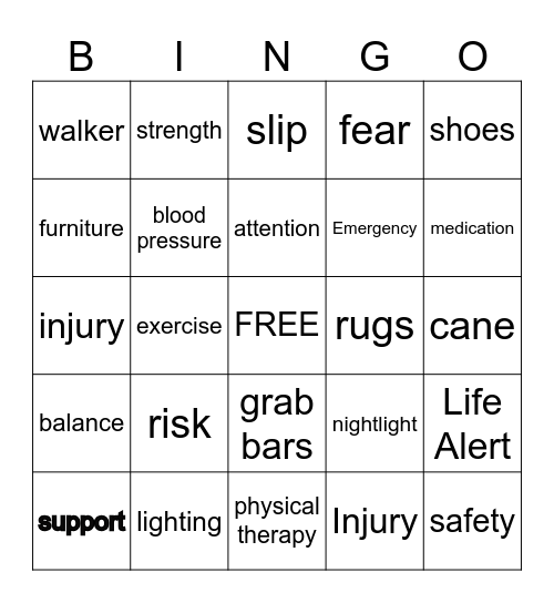 Fall Education Bingo Card
