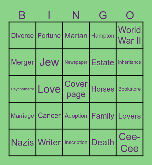 The Eco of Old Books Bingo Card