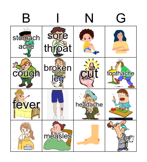 Health problems Bingo Card