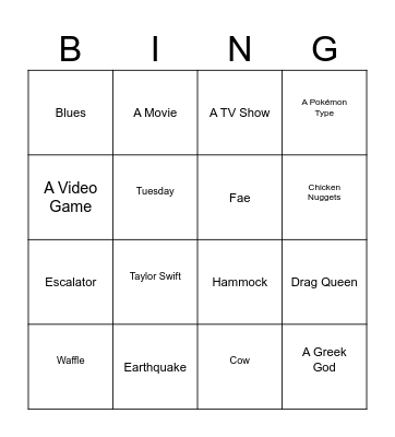 Infinite Craft Bingo Card