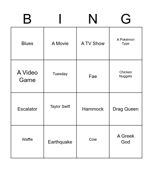 Infinite Craft Bingo Card