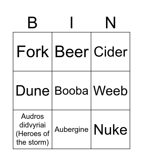 Asdoasd Bingo Card