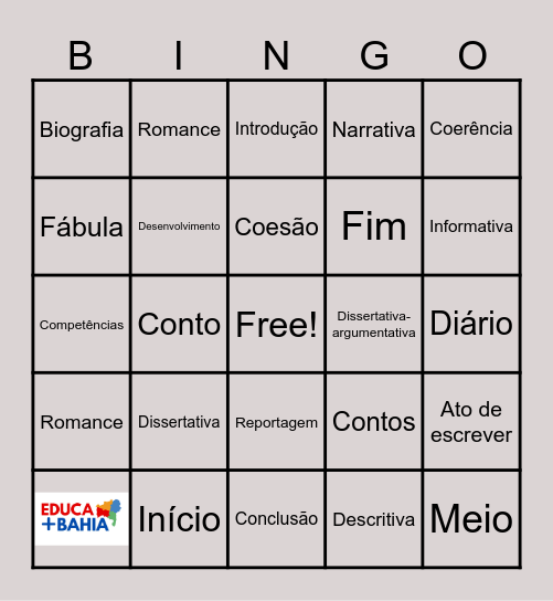 Desvendando  a redação Bingo Card