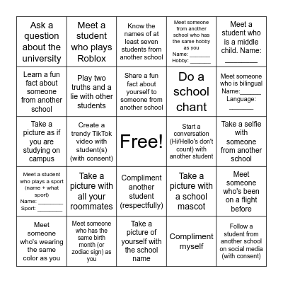 Spring Break 2024 BINGO Card