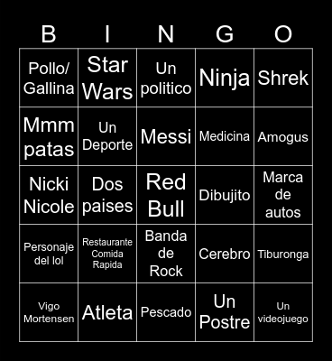 Infinite Caft Bingo Card
