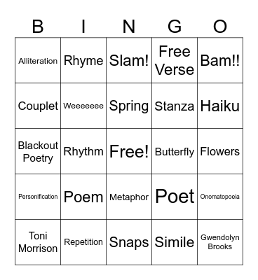 P.C. Bingo Card