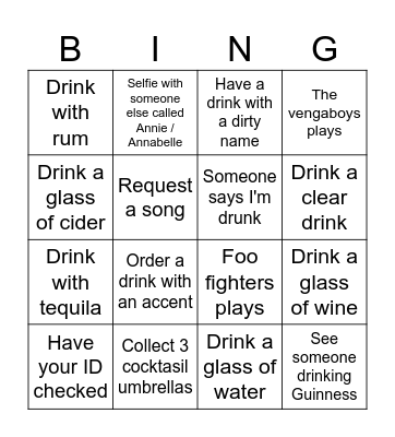 Annie's Birthday Bingo Card