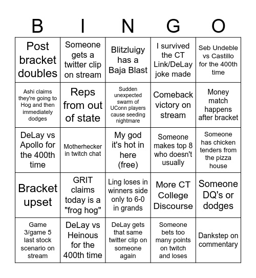 Hog Bingo 2.0 Bingo Card