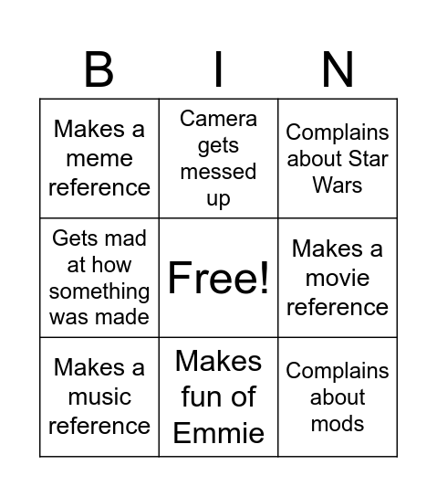 Starshard0 Bingo Card