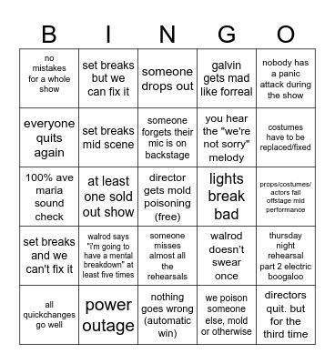 TECH WEEK BINGO Card