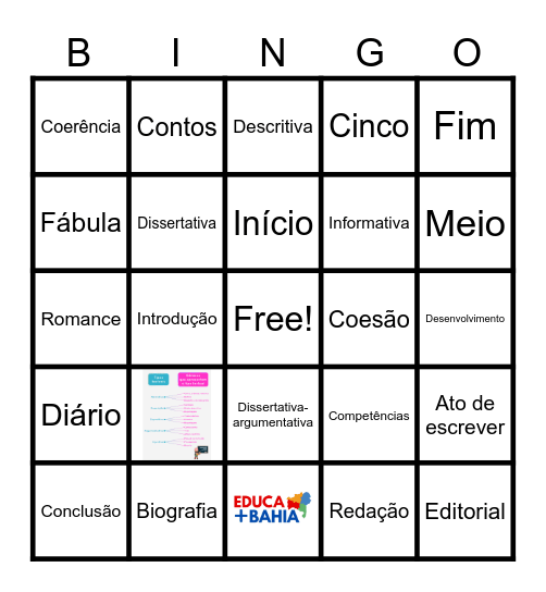 Desvendando  a Redação Bingo Card