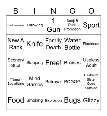 Pyramid Game Ep. 5 Bingo Card