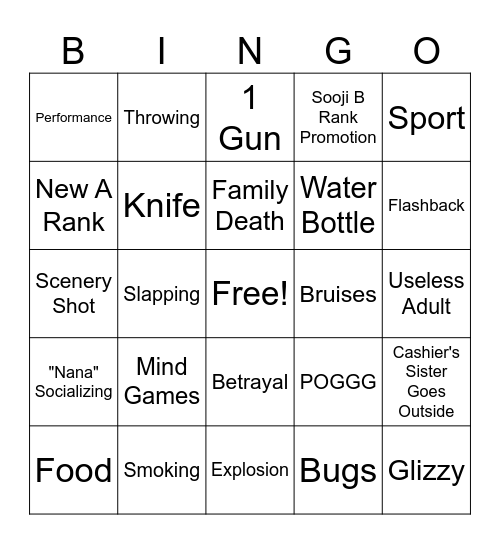 Pyramid Game Ep. 5 Bingo Card