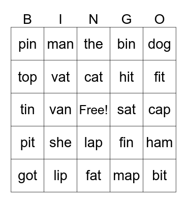LLLL Set 1,2 and heart word Bingo Card