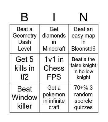 Multi Game Bingo Card