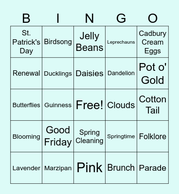 Spring Bingo Card