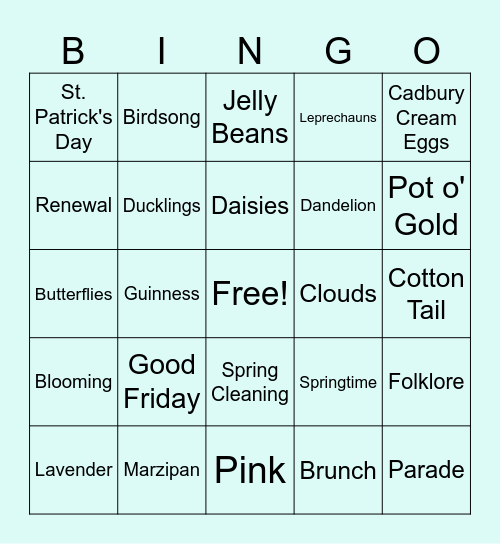 Spring Bingo Card