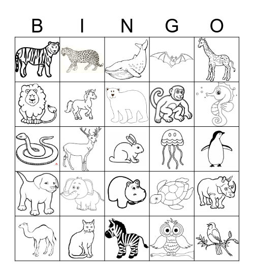 ANIMALS Bingo Card