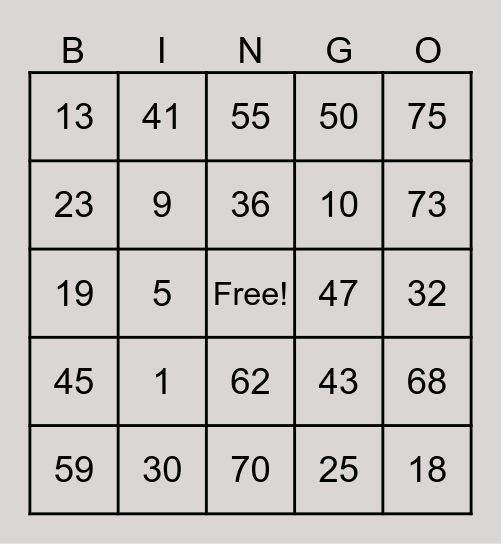 Arianne's Bingo Card